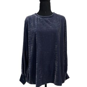 Ava & Viv Crushed Velvet Long Sleeve Top Size 1X